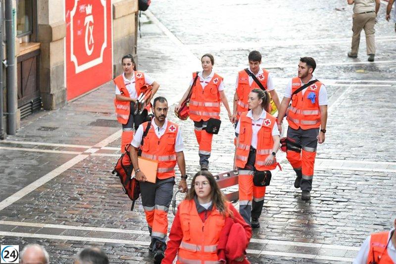 La Cruz Roja brinda asistencia a 39 personas en el cuarto encierro de Sanfermines.
