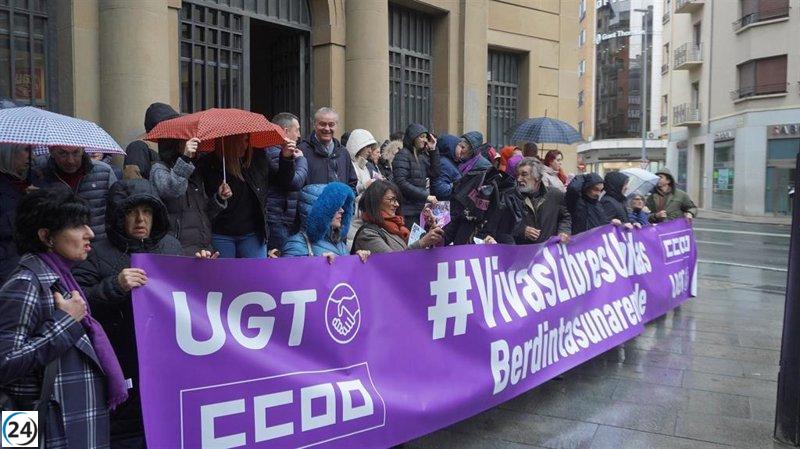 UGT y CCOO exigen un compromiso claro de las instituciones para combatir la violencia de género.