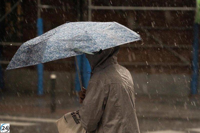 Alertan sobre precipitaciones intensas en la vertiente cantábrica este lunes.