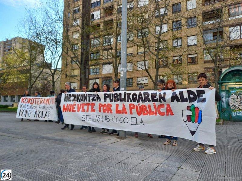 Sindicalistas de Steilas, LAB, CCOO y ELA rechazan el nuevo acuerdo educativo y cuestionan a ANPE, Afapna y UGT.