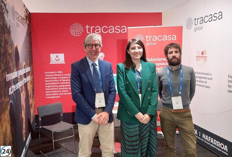 Tracasa Global presenta sus soluciones de inteligencia artificial en el Geospatial World Forum.