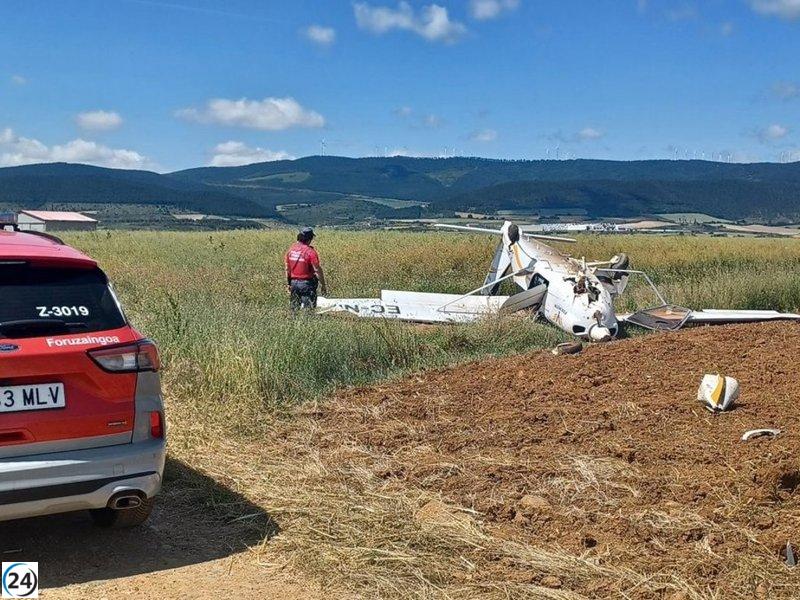 Accidente aéreo en Lumbier deja a cuatro personas lesionadas.