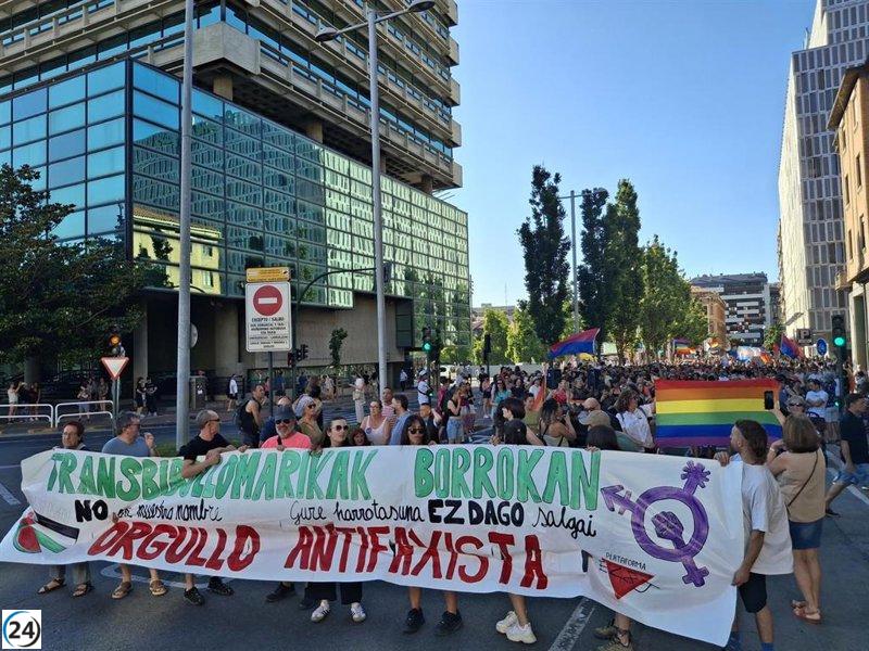 Pamplona se moviliza por los derechos LGTBI+ ante el creciente peligro del fascismo.