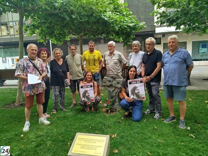 Peñas de Pamplona conmemoran a Germán Rodríguez el 8 de julio demandando