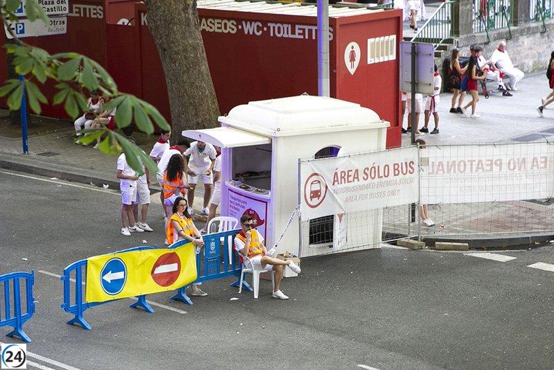 Tráfico restringido y área naranja activa todo el día en las fiestas de San Fermín.