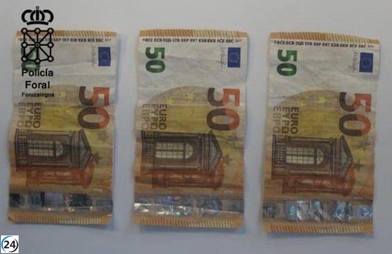 Joven de 17 años arrestado en Estella por usar billetes falsos y un DNI alterado.