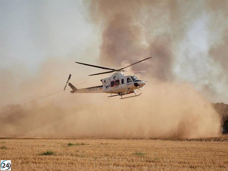 El fuego en Carcastillo bajo control; se activa el nivel 1 del Plan INFONA.