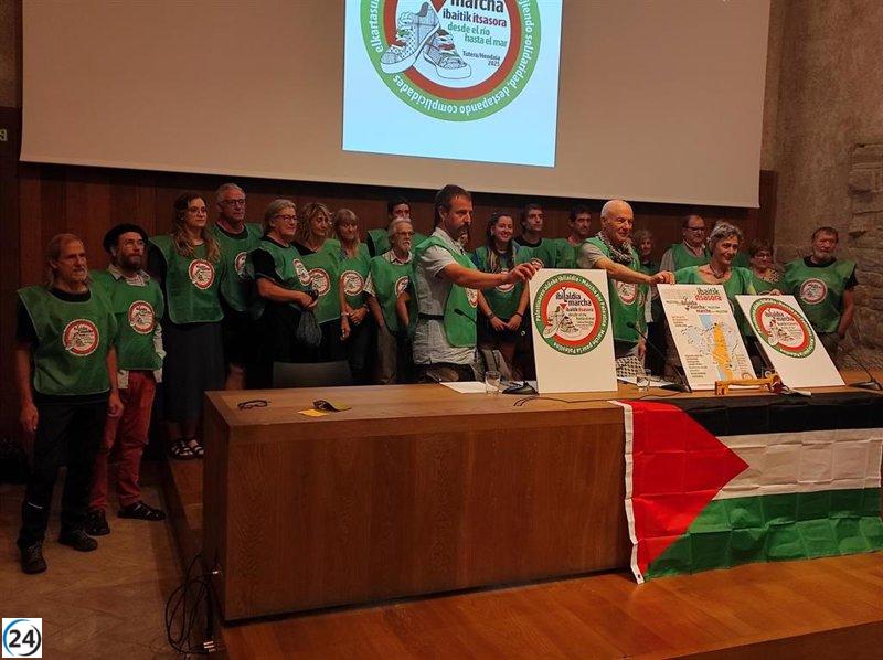 Convocan una marcha solidaria de Tudela a Hendaya por Palestina.