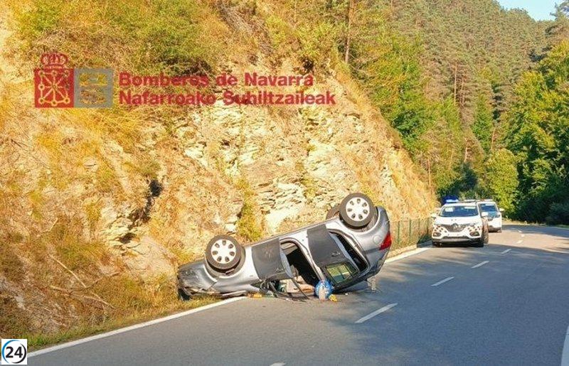 Hombre de 59 años hospitalizado tras accidente de vehículo en Uztárroz.