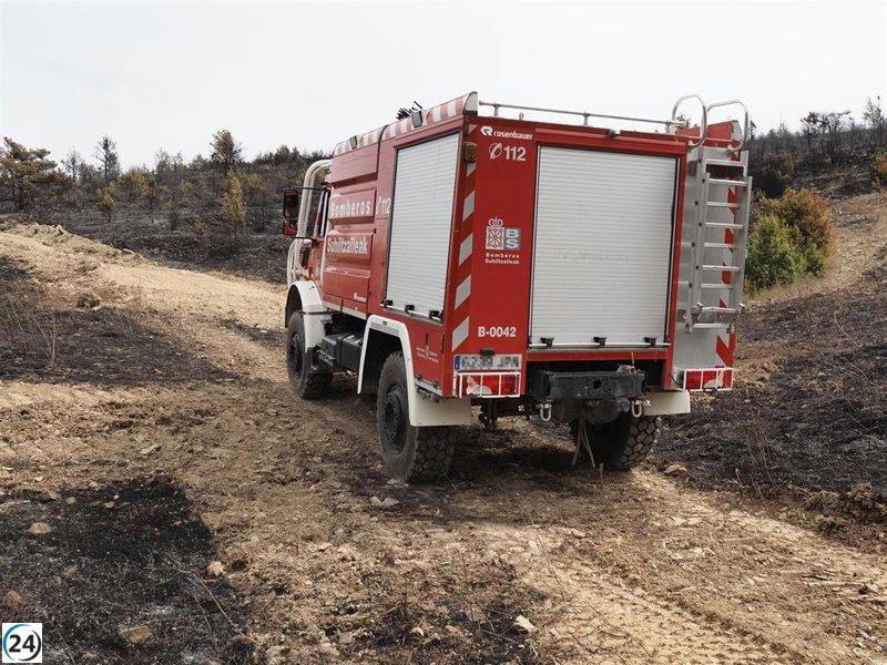 Incendio forestal en Urraúl Alto, extinguido tras el trabajo de los equipos de emergencia.