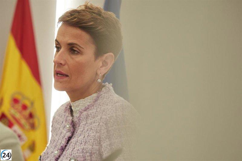 Chivite confía en que el Gobierno central responda a las necesidades eléctricas de Navarra.