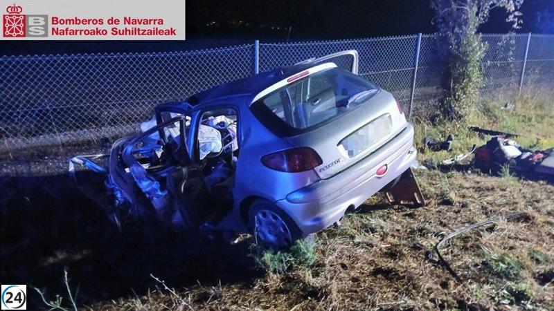 Accidente en Zuhatzu deja a una persona herida tras choque entre coche y camión.
