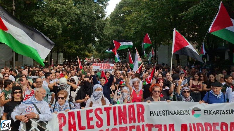 Cientos de miles respaldan la lucha palestina y exigen el fin del Estado israelí.