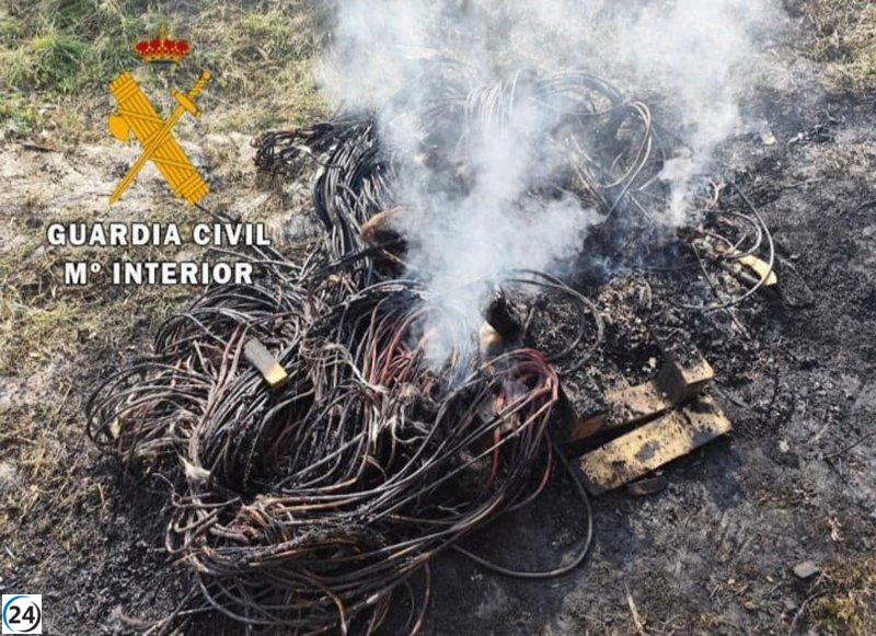 Cuatro arrestos en Estella por el latrocinio de 16.000 metros de cable de cobre.