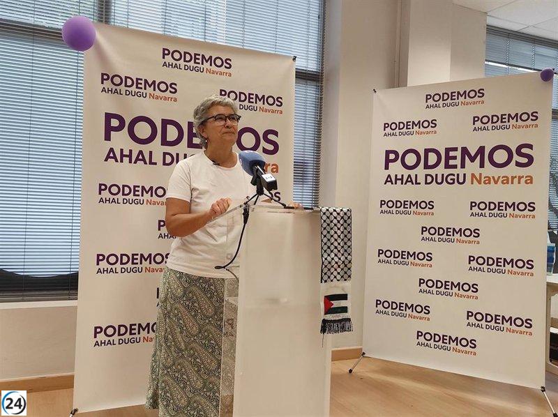 Podemos Navarra convoca a unirse a la huelga del 15 de octubre en apoyo a Palestina.
