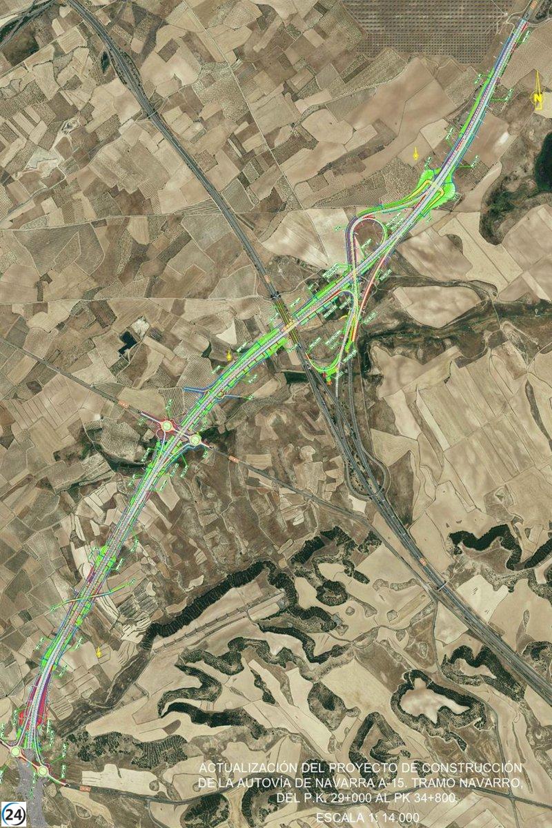 Expropiación de terrenos acelerada para potenciar las obras de la A-15 entre Cintruénigo y Tudela.