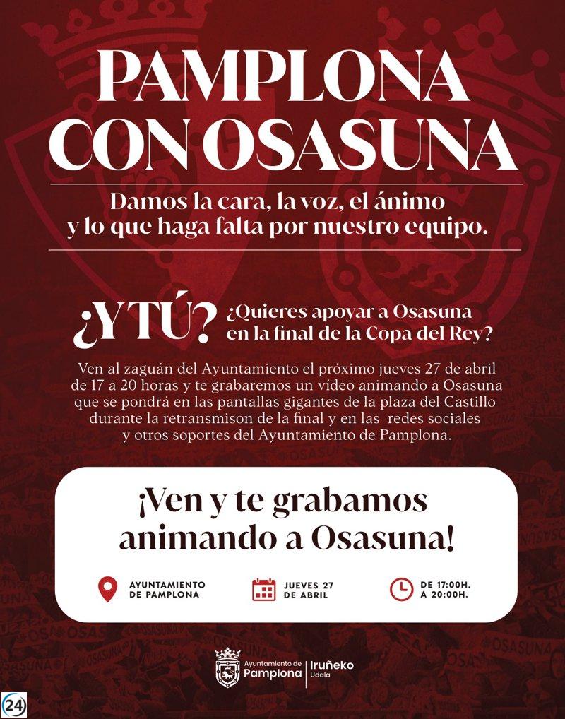 El Ayuntamiento de Pamplona convoca a la ciudadanía para grabar vídeos en apoyo a Osasuna el 27 de abril.
