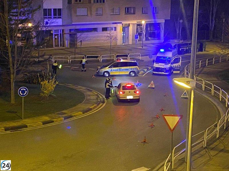 8 conductores interceptados en control de alcoholemia en Pamplona después de 218 pruebas.