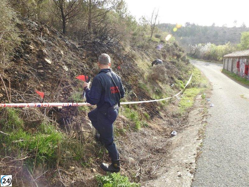 Dos pamploneses investigados por provocar incendio forestal con fuegos artificiales en Ezkaba.