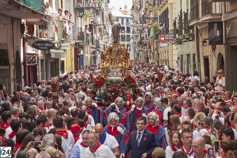 San Fermín, homenajeado en el gran día festivo de Pamplona