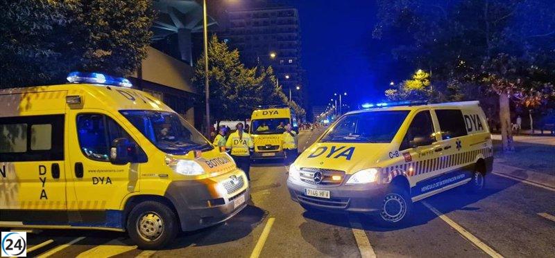 Rescatan a un individuo en estado crítico en la calle San Nicolás de Pamplona.