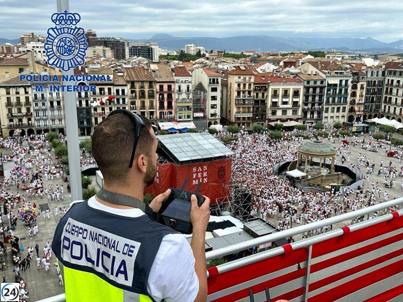 La Policía Nacional denuncia a pilotos de drones no autorizados en Sanfermines.
